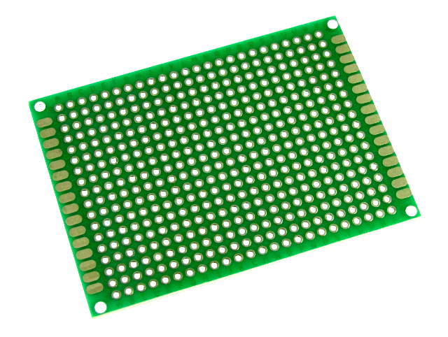 Макетная плата 50мм х 70мм, шаг 2.54мм, [двусторонняя], -