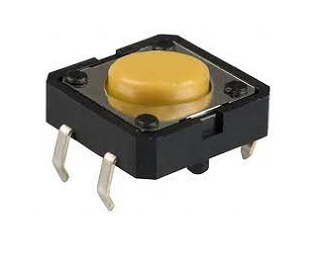 Микрокнопка B3F4005 (SWT-80-3.8) желтая, SPST-NO, 50mA, 24V, 260gf, 12*12*4.3мм, OMRON