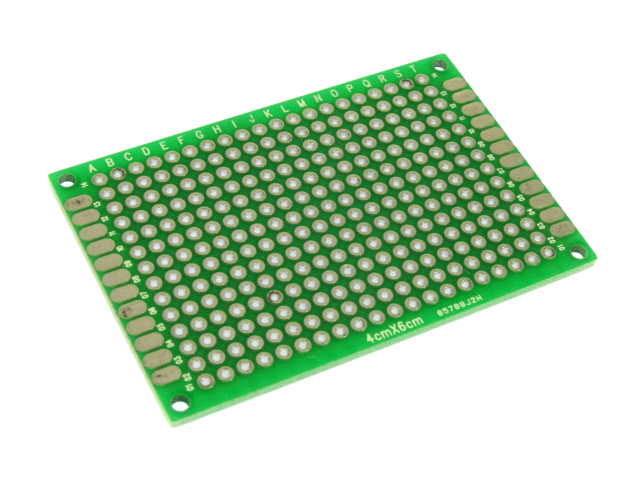Макетная плата PCB  (40*60мм) двусторонняя, [шаг 2,54мм.], -