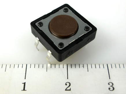 Микрокнопка SWT-80-3.8 (DTS-21N-V) коричневая, 12В 0.05А, 160gf, 12*12*4.3мм, DPT