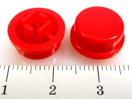 Колпачок SWT-81-22 R D=12 красный, 11,4(13)*4(7,5)мм / отв.под толк. 3,5*3,5мм., DPT