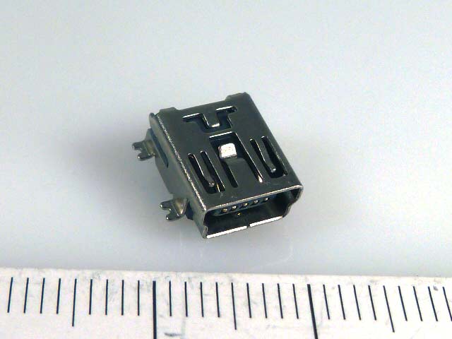 USB/M-1J (mini USB), гнездо на плату SMD, 5 контактов, BM