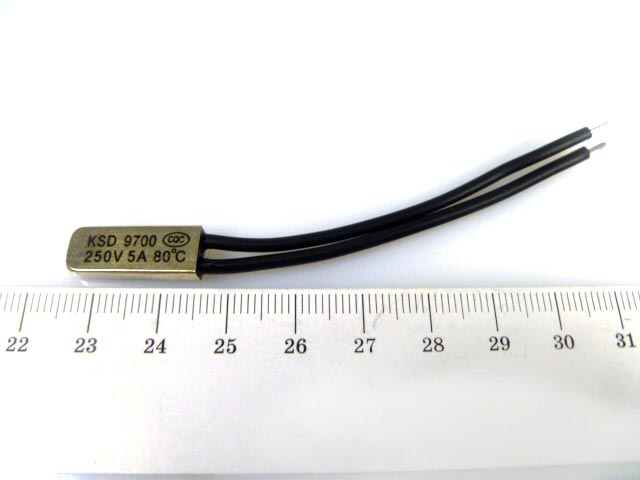 Термостат KSD9700-80°C, 250В, 5А, NC, , нормально замкнутый, KLS