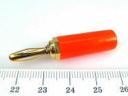 BANANA 10-0071 b штекер, красный,  30VAC, 60VDC/ 19А/ Ф8.7 мм  , Китай