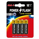 Батарейка LR03 ('AAA') ULTRA B4,  1,5В./1.2 Ач / 'AAA' / '286'' / 44,5мм.*10,5мм. / Щелочн., POWER FLASH 