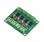 Модуль гальванической развязки PC817, 4 канала, 3.6–30В, вход 3,6...24В; выход 3,6...30В; 47.3*37.7мм (2224), Китай
