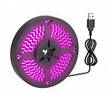 Фитолампа для растений GSMIN B77 (фитолента светодиодная), USB, 5В, 300LED, 5 м , полный спектр/ клейкая основа/ срок службы >50 000 часов, GSMIN