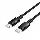 Дата-кабель Hoco X119  USB Type-C - USB Type-C, 60Вт, нейлон, 1м, черный, 3.0A/ быстрая зарядка 60Вт/ нейлоновая оплетка, Hoco