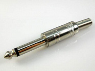Штекер TS 6.3 (JACK) 2304, металл, МОНО, (1019) (SZC-0037 / 6.3 mm mono), Китай