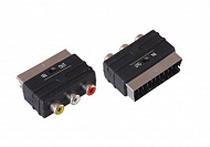 Переходник AD SCART-3 RCA (тюльпан) гнезда (PL1129), с переключателем, ProLegend