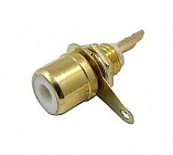 RCA 4010 (2703 W) (7-0234W/RS-115G) гнездо на блок, белое/ Gold, ТЮЛЬПАН , Китай