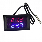 Термостат с цифровой индикацией, с датчиком, -50...+110гр., питание 12В, нагрузка до 5А 220В, (98610) 