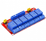 Модуль реле 6 канальный (6CH 5V),  для Arduino, с опторазвязкой, 5В, 250VAC, 30VDC, 10А, Китай