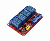 Модуль реле 4 канальный (4CH 5V),  для Arduino, с опторазвязкой, 5В, 250VAC, 10А (C03), Китай