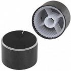 Ручка M4T25.5/17HRP-2 чёрная, круглая с риской, на вал 6мм (25.5x17HRP2), Китай