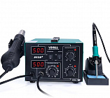 ПАЯЛЬНАЯ СТАНЦИЯ YIHUA 852D+PUMP (фен + паяльник), термофен 550Вт/100-500°C, паяльник 24В/60Вт, YIHUA
