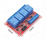 Модуль реле 4 канальный (4CH 12V),  для Arduino, с опторазвязкой, 12В, 250VAC, 30VDC, 10А, Китай