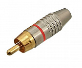 RCA 7-0218/RP-213  штекер, Gold/красная полоса, (SZC-0218) ТЮЛЬПАН, Китай