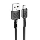 Дата-кабель Hoco X83 USB2.0 - microUSB, ПВХ, 1м, черный, 2.4A/ быстрая зарядка/ оплетка - ПВХ, Hoco