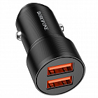 Зарядное устройство автомобильное Borofone BZ19 Wisdom 2*USB A, черное, 2.4А/ 12Вт/ без кабеля, Borofone