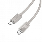 Дата-кабель Borofone BX109 USB Type C - USB TypeC, 60Вт, ПВХ, 1м, серый, 3.0A/ быстрая зарядка, Borofone