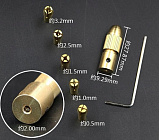 Патрон цанговый MC02 с набором цанг 0.5-3.0mm (5 цанг+ключ для зажима на вал), На 2мм вал электродвигателя, гравера., Lisca (Китай)