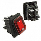 SB091  IP65 черн./красный (ON-ON), ON-ON/ 22x30mm/ подсветка: неоновая/ 250В/ 16A , Китай