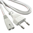 Шнур СЕТЬ Y001/ST2  1.8м, вилка прямая / розетка прямая типа '8',  2*0.75мм  W03FA, вилка ~220В, розетка 'восьмерка', бело-розовый, Китай