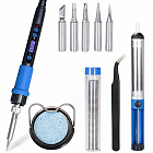Паяльник YIHUA 928D-I tool kit 1 с регулировкой температуры , + олово, подставка, пинцет, оловоотсос., YIHUA