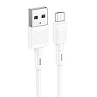 Дата-кабель Hoco X83 USB2.0 - microUSB, ПВХ, 1м, белый, 2.4A/ быстрая зарядка/ оплетка - ПВХ, Hoco