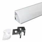Профиль алюминиевый для светодиодной ленты 601-2 угловой, 2м , с рассеивателем, С комплектом пружинных зажимов и пластиковых крышек., Китай