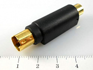 Переходник AD штекер SVHS - гнездо RCA (тюльпан), Gold