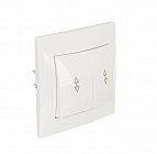 Выключатель 2-клавишный Кварта GENERICA EVK22-K01-10-DM  проходной, белый, 10А 250В 