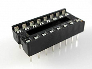 SCS-16 (2.54mm) (DS1009-16AT1NX-0A2),  DIP панель 16 контактов / шаг 2,54мм. / макс. ток 1А. / -55…105°C., CONNFLY