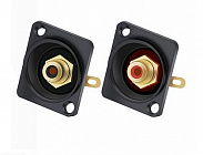 RCA B1013/B1014 гнездо на блок, пара (красное/черное), черный корпус, R Connector (Китай)
