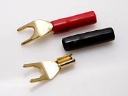Штекер (вилка) для АС  JR0515A, пара (красный/черный),  на кабель 3,5-4мм., JR