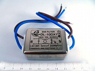 Фильтр DL-10DX1, 110/250VAC / 10A / 50/60Hz / L:2*1.5mH / Cx:0.1uF / Cy:3300pF*2, Китай