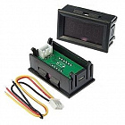 Вольтметр LED-4;   0-33VDC, 3-х проводной в рамке (измерительная панель) красный, (0-33,00VDC red (45x26mm)) 48*22*29мм, Китай