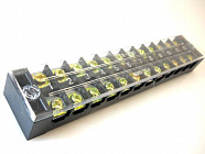Клеммная колодка TB-2512 двухрядная,  25A 600V  / Шаг: 12мм / 24 (2х12) контакта, Китай