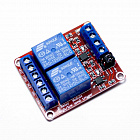 Модуль реле 2 канальный (2CH 12V),  для Arduino, с опторазвязкой, 12В, 250VAC, 30VDC, 10А, Китай