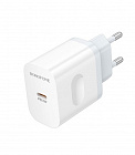 Зарядное устройство Borofone BA99A USB Type-C 3А, 20Вт, быстрая зарядка PD/QC3.0, без кабеля, белое, СЗУ/разъем USB Type-C/ протоколы быстрой зарядки: PD, QC3.0, FCP, AFC , Borofone