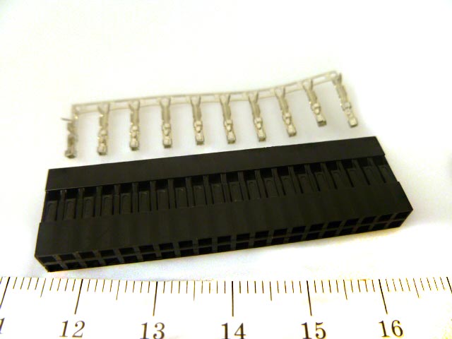 BLD-2X20 розетка обж., шаг 2,54мм. / макс.допуст.ток: 3А., Китай