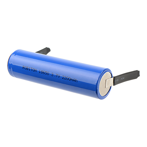 Аккумулятор  LiIo 3.7V 2200mAh LI2200FT, [3,7В] [2200мАч] [18650 (168A)][цилиндр][без защиты][с лепестковыми выводами], Robiton