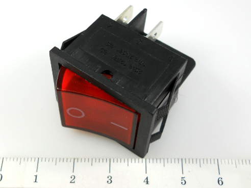 SWR 1201-4C (IRS-201-6C)  IRS, черн./красный, ON-OFF /с подсветкой (неоновая лампа/ 22*30,2м /250В/ 15А, Китай
