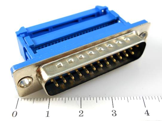 DI-25M  (DS1036-25MPU2PX-YT) вилка на шлейф, CONNFLY