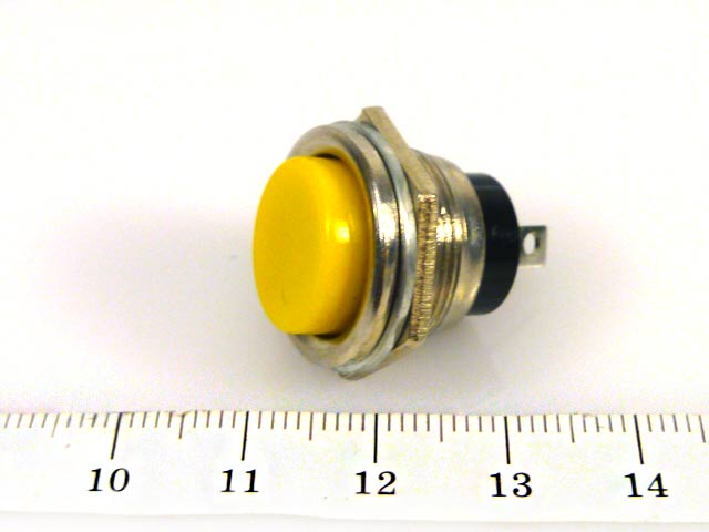Кнопка PSW-26B (PBS-26B) замыкание, желтая, Китай