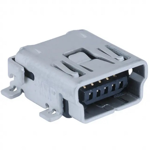 miniUSB B 1734035-2 розетка на плату, SMD, USB 2.0, 5 контактов, в ленте, Tyco/TE