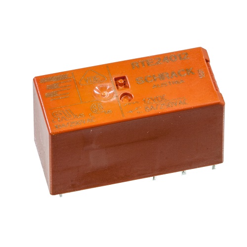 РЕЛЕ RTE24012 (1393243-4), [=12В][2гр.на перекл.][ 8А~250В][29.0*12.7*15.7мм], Tyco/TE