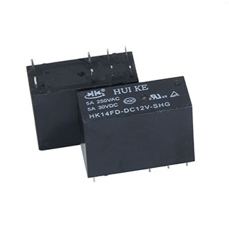 РЕЛЕ HK14FD-DC12V-SHG, [=12В][2гр.на перекл.][5А~250В/=30В][29*12,7*20,8 мм], HKE
