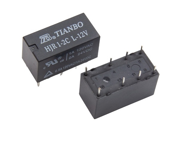 РЕЛЕ HJR1-2C L-12VDC, [=12В.][2гр.на переключение][2А.~240В.], TIANBO